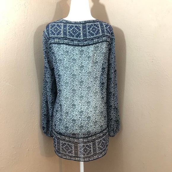 CALYPSO ST BARTH Sheer Print V Neck Tunic Top Sz S - Picture 4 of 9